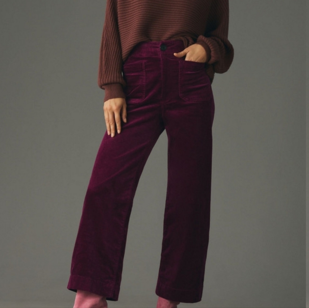 Pilcro Deep Purple Corduroy Trousers